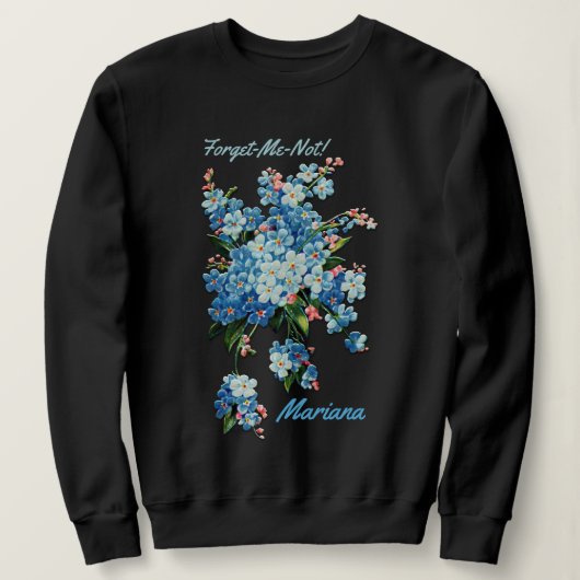 Blue Vergessen-Me-Nots - Personalisiert Sweatshirt (Design vorne)