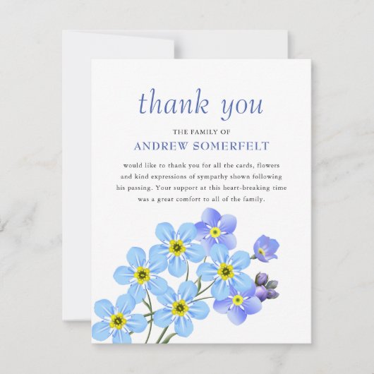 Blue Vergget-Me-Not | Beerdigung Danke (Vorderseite)