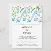 Blue vergiss-me-nots Hochzeit Einladung (Vorderseite)