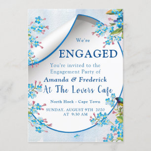 Blue vergiss-me-nots-Verlobung Einladung