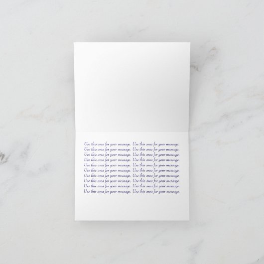 Blue Vergiss mich nicht Watercolor Hochzeit Danke (Innenseite)