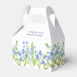 Blue Vergiss mich nicht Watercolor Hochzeit Danke Geschenkschachtel