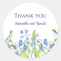 Blue Vergiss mich nicht Watercolor Hochzeit Danke