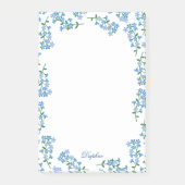 Blue Vergiss mir Noten - Fügen Sie Ihren Namen hin Post-it Klebezettel (Vorderseite)