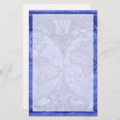 Blue Version Antique World Map J Blaeu 1664 Briefpapier (Vorne/Hinten)