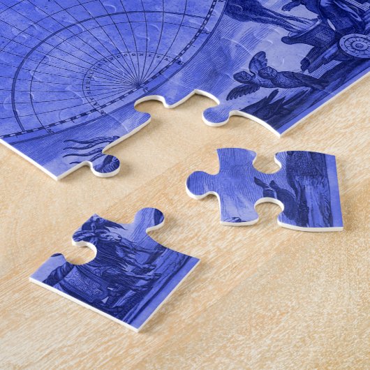 Blue Version Antique World Map J Blaeu 1664 Puzzle (Seite)