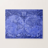 Blue Version Antique World Map J Blaeu 1664 Puzzle (Horizontal)