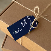 Blue Very Merry Custom Foto Weihnachten Geschenkanhänger