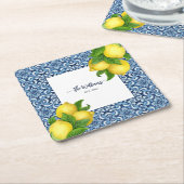 Blue verziert Amalfi Italienische Fliesen und Zitr Rechteckiger Pappuntersetzer (angewinkelt)