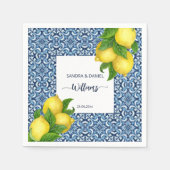 Blue verziert Amalfi Italienische Fliesen und Zitr Serviette (Vorderseite)