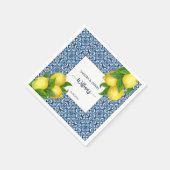 Blue verziert Amalfi Italienische Fliesen und Zitr Serviette (Ecke)