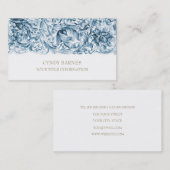 Blue Verziert Barock Business Card Visitenkarte (Vorne/Hinten)