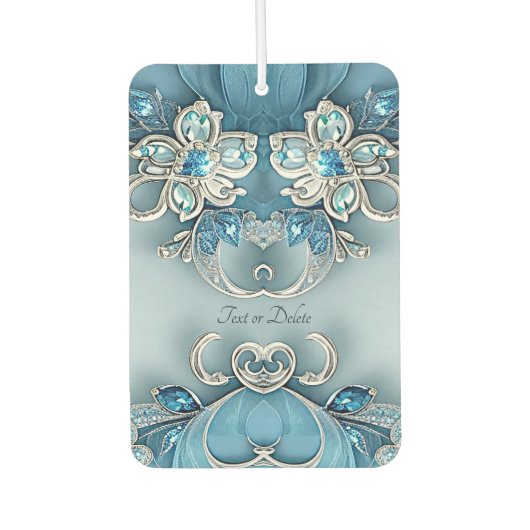 Blue Verziert Floral Air Freshener Autolufterfrischer (Vorderseite)