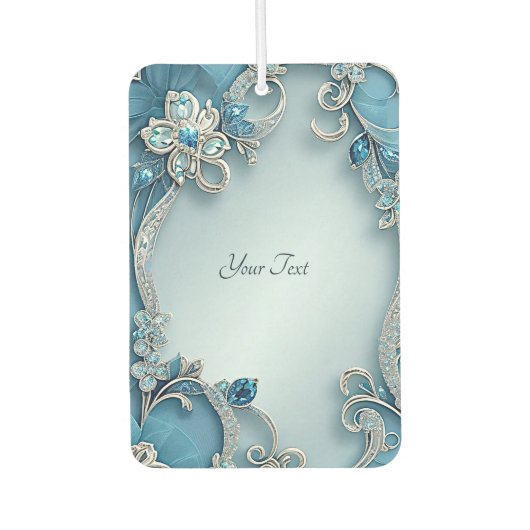 Blue Verziert Floral Air Freshener Autolufterfrischer (Vorderseite)