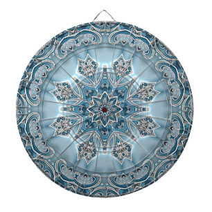 Blue Verziert Floral Dartboard Dartscheibe