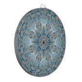 Blue Verziert Floral Dartboard Dartscheibe (Vorderseite Links)