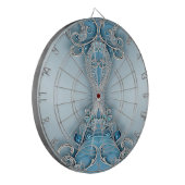 Blue Verziert Floral Dartboard Dartscheibe (Vorderseite Links)