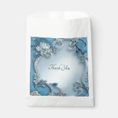 Blue Verziert Floral Favor Bag Geschenktütchen (Vorderseite)