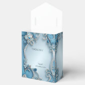 Blue Verziert Floral Favor Box Geschenkschachtel (Geöffnet)