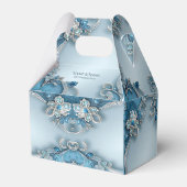 Blue Verziert Floral Favor Box Geschenkschachtel (Vorderseite)