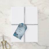 Blue Verziert Floral Gift Tag Geschenkanhänger (Mit Garn)