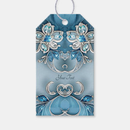 Blue Verziert Floral Gift Tag Geschenkanhänger