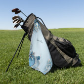 Blue Verziert Floral Golf Handtuch (Gras)