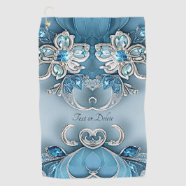Blue Verziert Floral Golf Handtuch