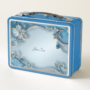 Blue Verziert Floral Lunchbox