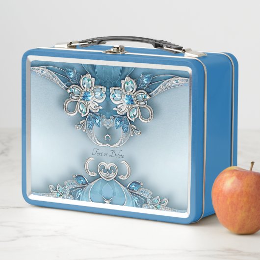 Blue Verziert Floral Lunchbox (Beispiel)