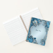 Blue Verziert Floral Notebook Notizblock (Innenseite)