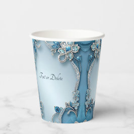 Blue Verziert Floral Paper Cup Pappbecher