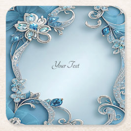 Blue Verziert Floral Paper Untersetzer