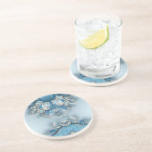 Blue Verziert Floral Sandstone Untersetzer (Seite)