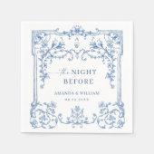 Blue Verziert Grace Viktorianisch Boho Probe Abend Serviette (Vorderseite)