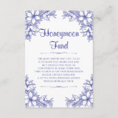 Blue Verziert Wedding Honeymoon Fund Begleitkarte (Vorderseite)