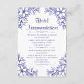 Blue Verziert Wedding Hotel Unterkunft Begleitkarte (Vorderseite)