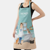 Blue-Vet-Klinik mit Welpen und Katze Schürze (InSitu)