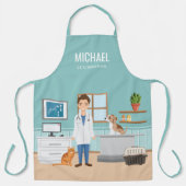 Blue-Vet-Klinik mit Welpen und Katze Schürze (Vorderseite)