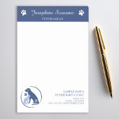 Blue Veterinarian Vet Clinic Logo und Text Post-it Klebezettel