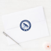 Blue Veterinarian Vet Clinic Logo und Text Runder Aufkleber (Umschlag)