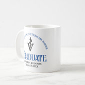 Blue Veterinary School Abschluss Custom Kaffeetasse (Vorderseite Links)