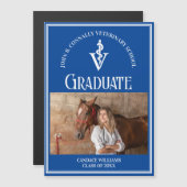 Blue Veterinary School Foto Abschluss Magnet (Vorne/Hinten)