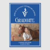 Blue Veterinary School Foto Abschluss Magnet (Vorderseite)