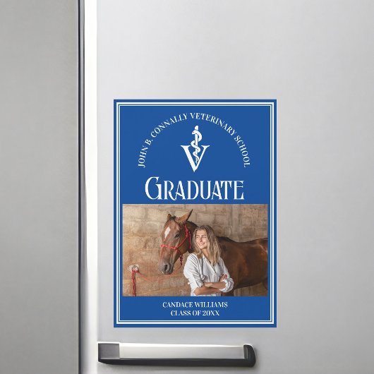 Blue Veterinary School Foto Abschluss Magnet
