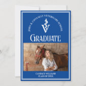 Blue Veterinary School Foto Custom Abschluss Ankündigung (Vorderseite)