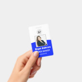 Blue Vibrant Personalisiert Employee Foto ID Abzei Ausweis (Handheld)