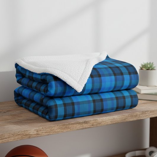Blue Vichy Check Polar Fleece Blanket