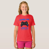 Blue Video Game Birthday Party T - Shirt (Vorne ganz)