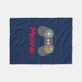 Blue Video Game Controller Fleecedecke (Vorderseite (Horizontal))